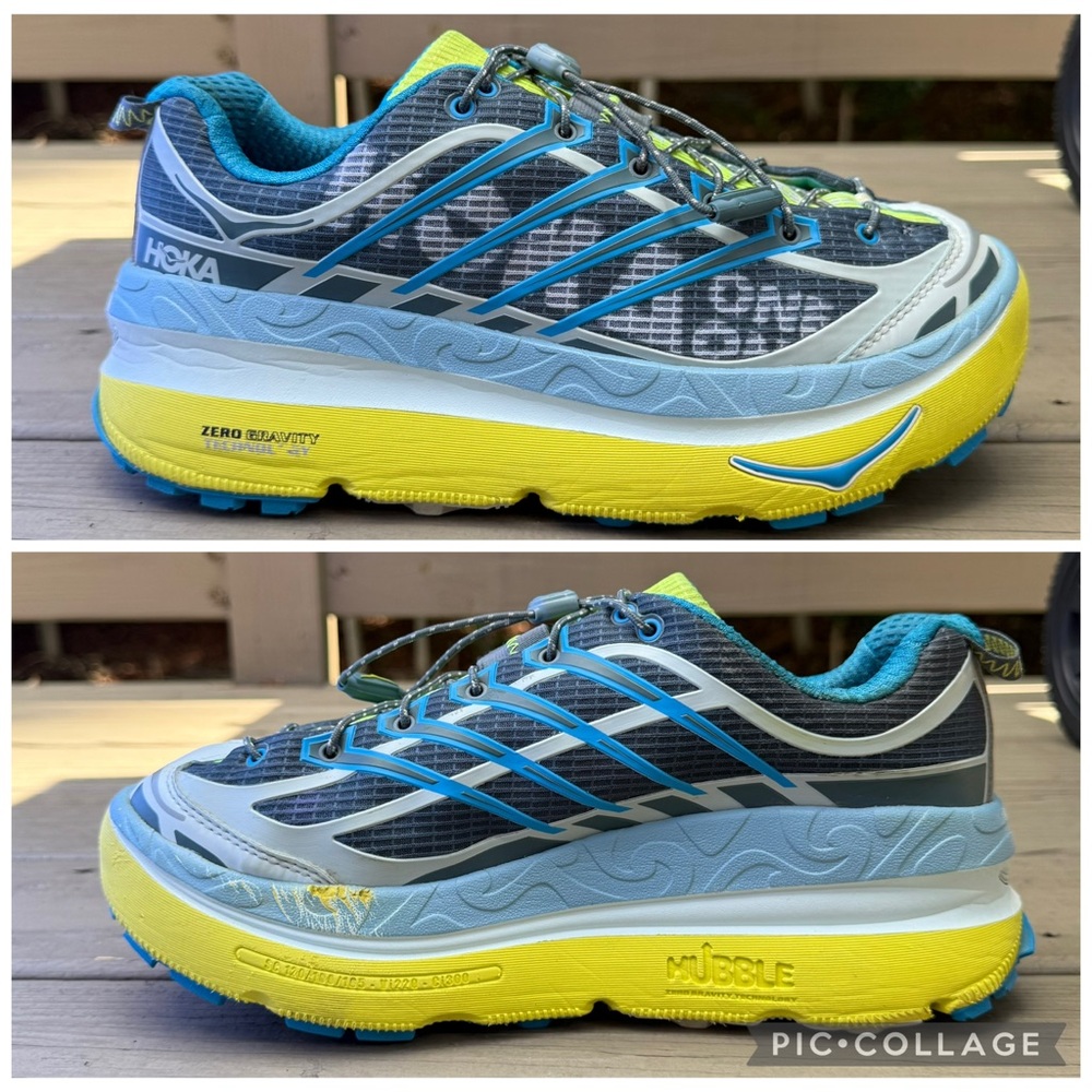Hoka Mafate Origins trail running shoes in Goblin Blue and Diva Blue size 9 - Picture 10 of 14
